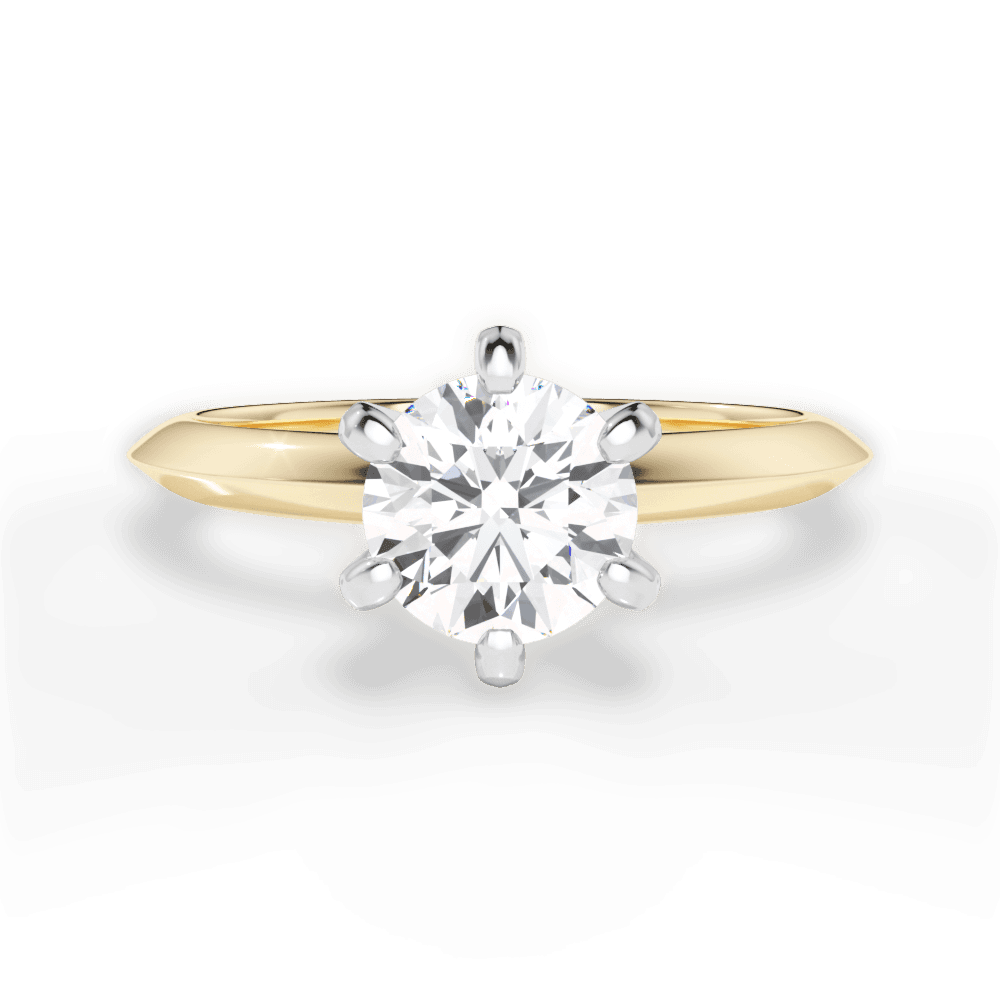 Barbara Round Cut Lab Grown Diamond 18Kt Yellow Gold Engagement Ring