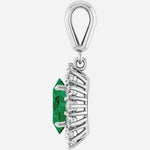 14K White Lab-Grown Emerald & 1/3 CTW Natural Diamond Pendant