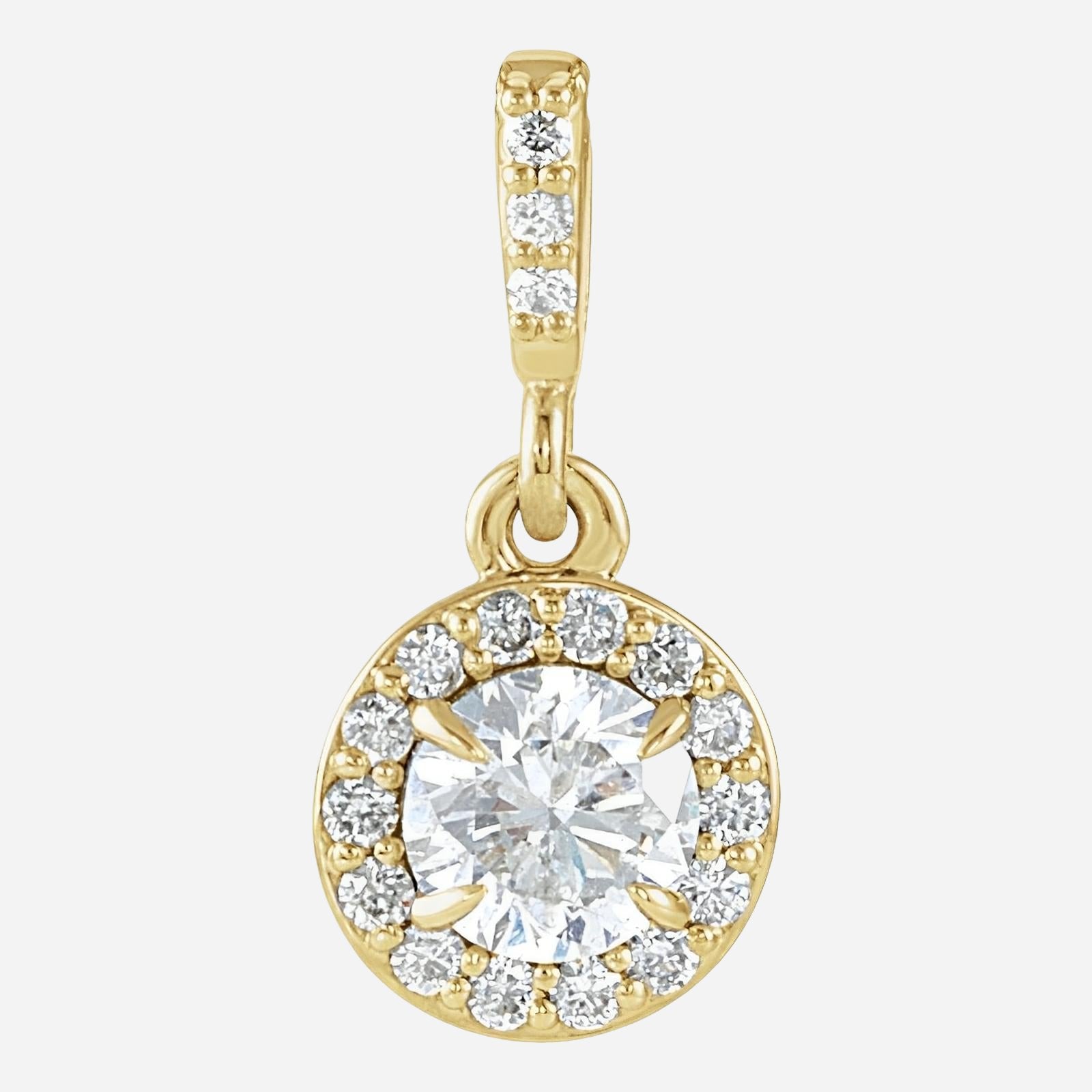 14K Yellow 3/8 CTW Lab-Grown Diamond Halo-Style Pendant