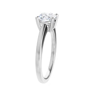 Load image into Gallery viewer, Moissanite oval 8x6mm in 10kt white gold.