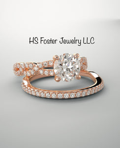 Engagement ring, 14kt Rose gold. 1.20ctw.