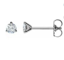 Load image into Gallery viewer, 14kt White Gold .25cttw lab grown diamond earrings