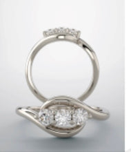 Load image into Gallery viewer, Special order, continuum solitaire with moissanite, continuum three gem with Lab grown diamonds