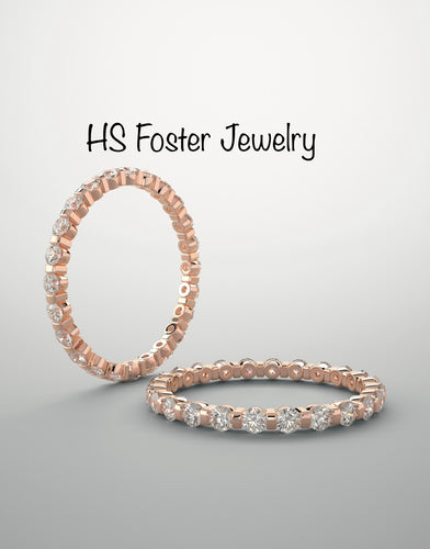 14kt Rose gold natural diamond eternity ring