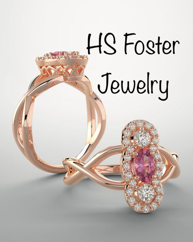 14kt Rose gold natural pink morganite and diamonds