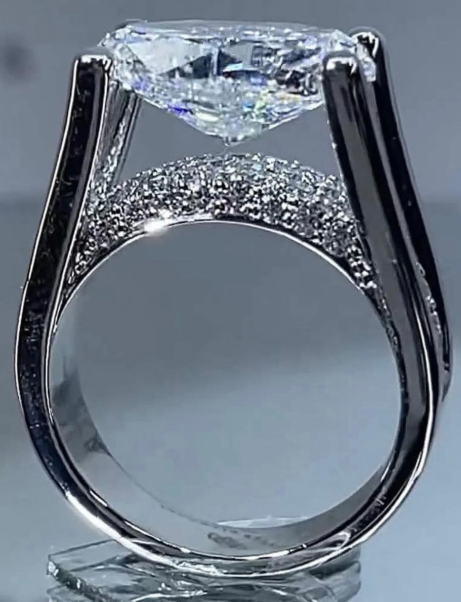 Platinum with Lab grown diamond custom, 3.00 LG OVAL