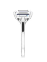 Load image into Gallery viewer, 14kt White gold 11 x 9 mm emerald cut moissanite.