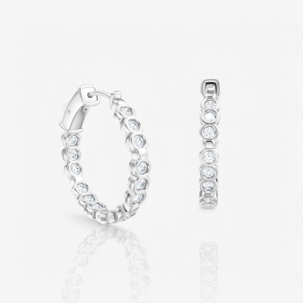 Eternity Hoop Bezel Set Lab-Grown Diamond Earrings