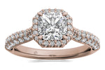 Lucy Asscher Cut Lab Grown Diamond 18Kt Rose Gold Engagement Ring - View 3