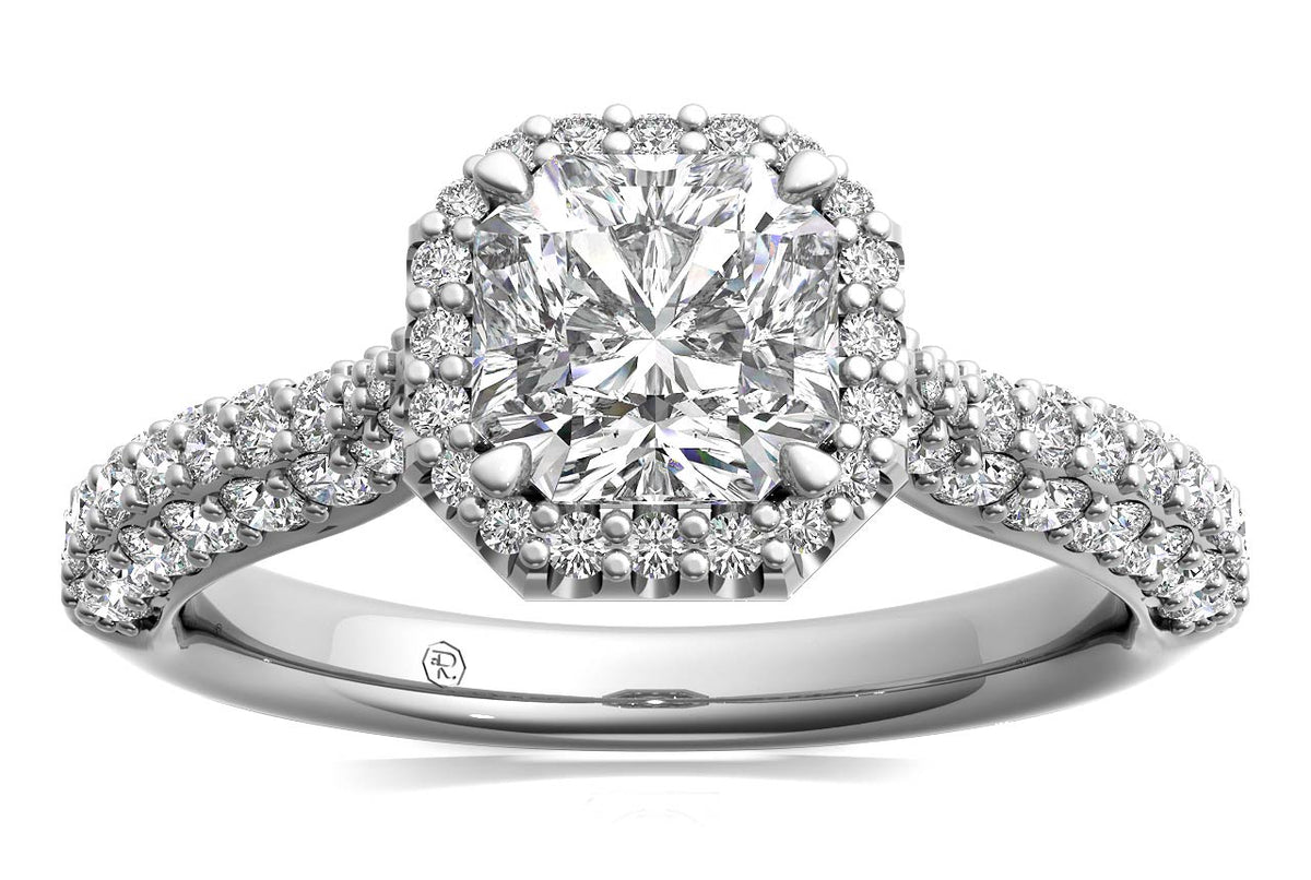Lucy Asscher Cut Lab Grown Diamond Platinum Engagement Ring - View 3