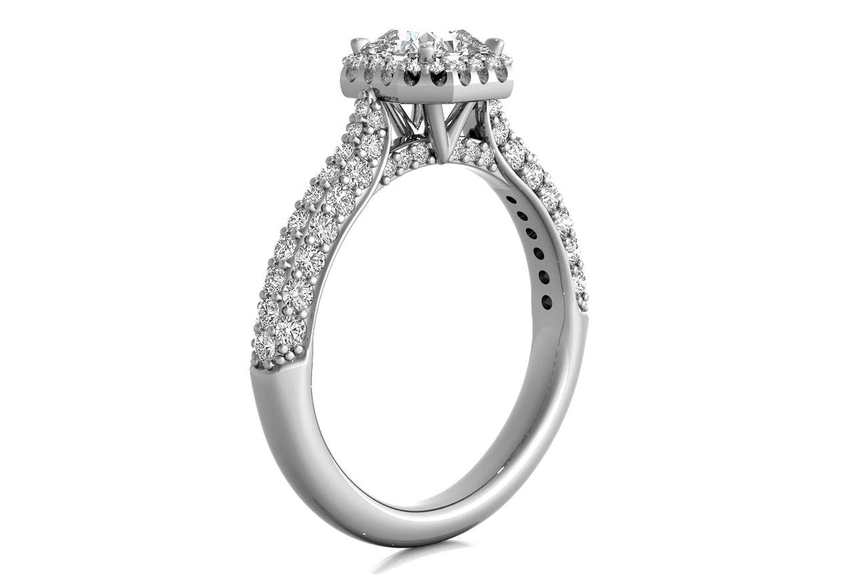 Lucy Asscher Cut Lab Grown Diamond Platinum Engagement Ring - View 2