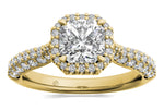 Lucy Asscher Cut Lab Grown Diamond 18Kt Yellow Gold Engagement Ring - View 3