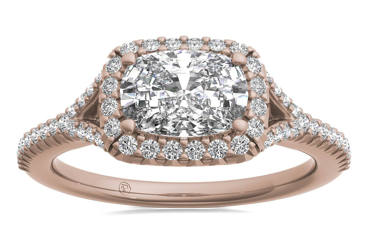 Kate Cushion Cut Lab Grown Diamond 18Kt Rose Gold Engagement Ring - View 3