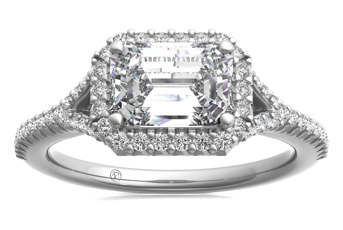 Kate Emerald Cut Lab Grown Diamond Platinum Engagement Ring - View 3