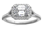 Kate Emerald Cut Lab Grown Diamond Platinum Engagement Ring - View 3