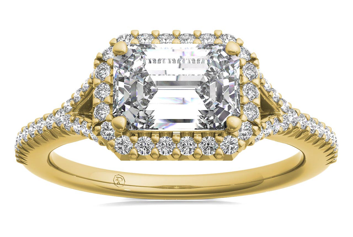 Kate Emerald Cut Lab Grown Diamond 18Kt Yellow Gold Engagement Ring - View 3