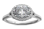 Kate Oval Cut Lab Grown Diamond 18Kt White Gold Engagement Ring - View 3