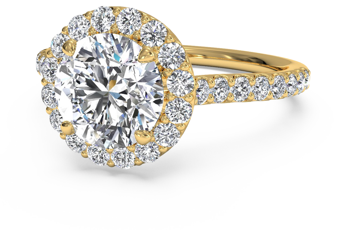 Leah Round Cut Lab Grown Diamond 18Kt Yellow Gold Engagement Ring - View 5