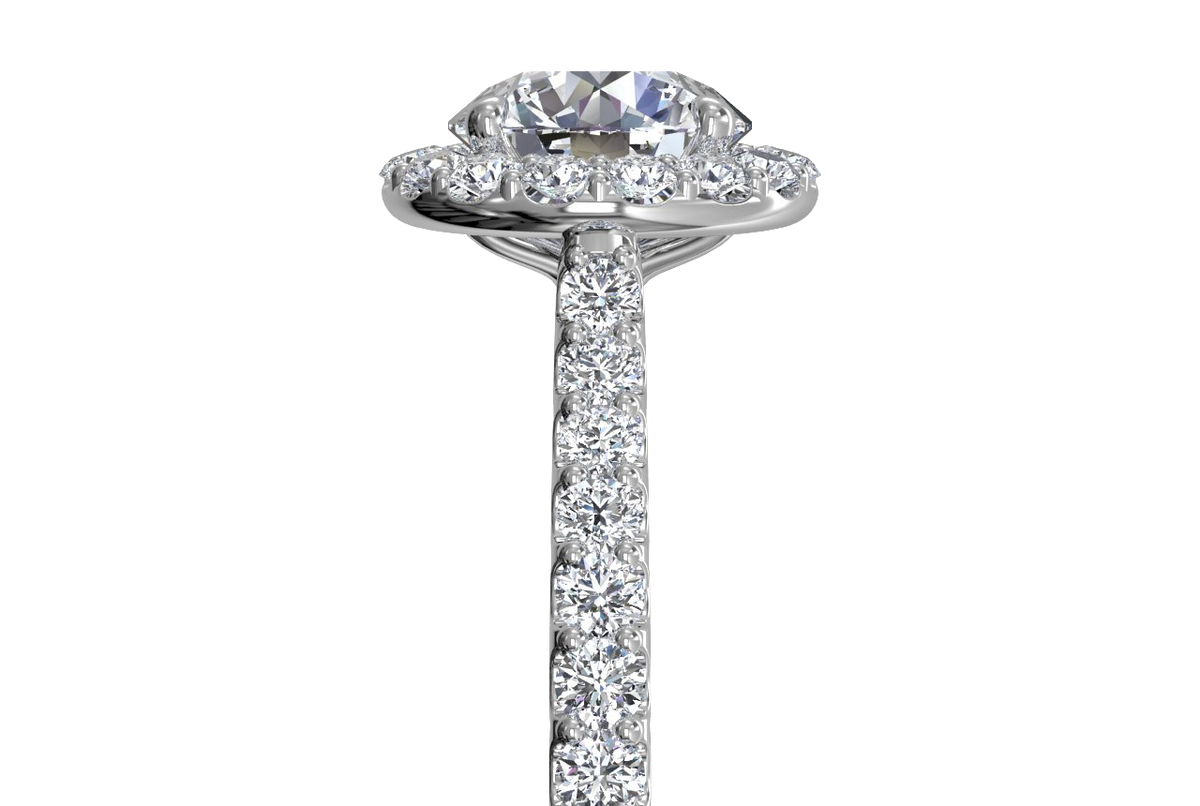 Leah Round Cut Lab Grown Diamond Platinum Engagement Ring - View 2