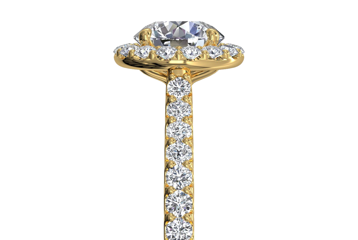 Leah Round Cut Lab Grown Diamond 18Kt Yellow Gold Engagement Ring - View 2