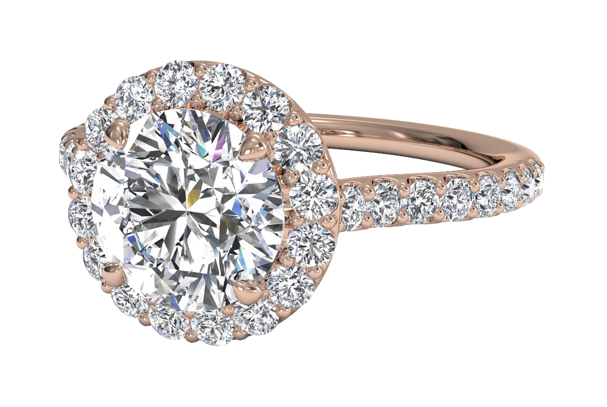 Leah Round Cut Lab Grown Diamond 18Kt Rose Gold Engagement Ring - View 5