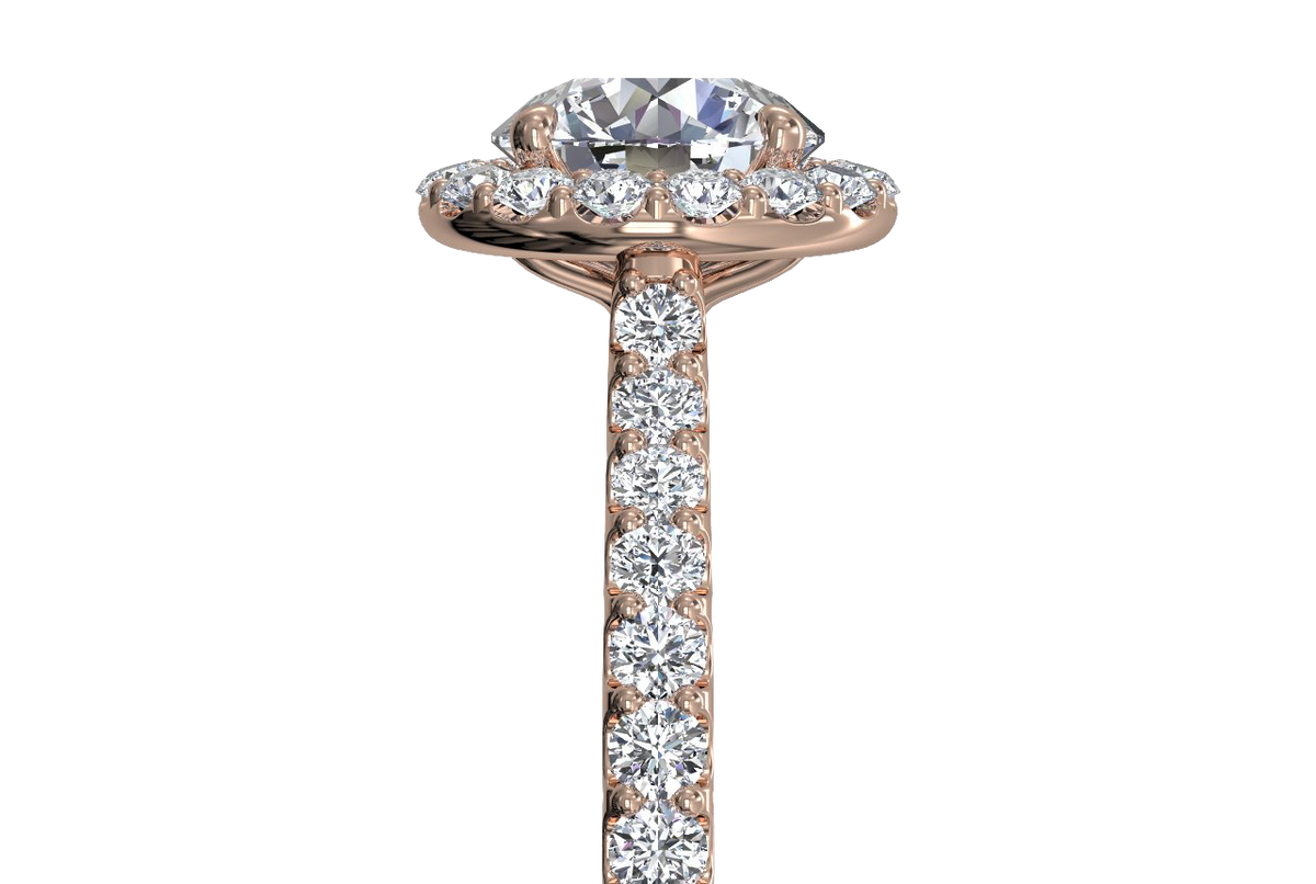 Leah Round Cut Lab Grown Diamond 18Kt Rose Gold Engagement Ring - View 2