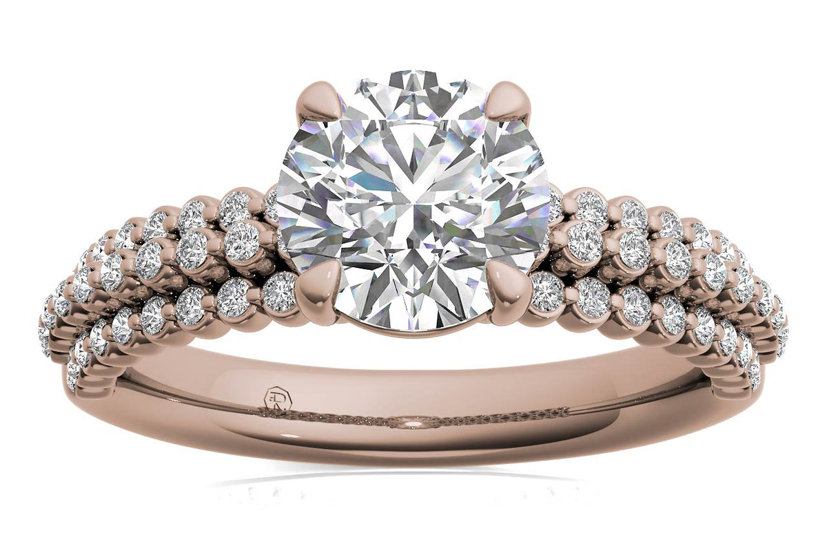 Hailey Round Cut Lab Grown Diamond 18Kt Rose Gold Engagement Ring - View 3