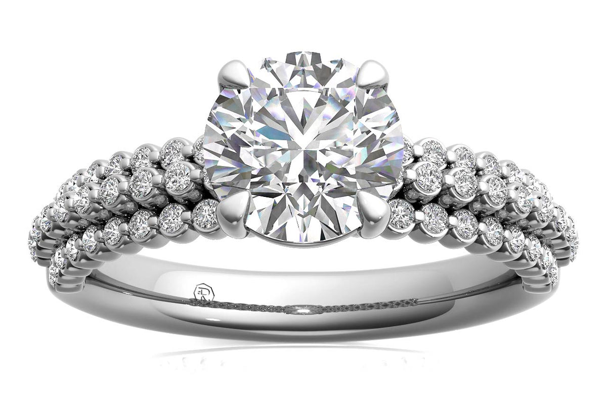 Hailey Round Cut Lab Grown Diamond Platinum Engagement Ring - View 3
