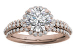 Jocelyn Round Cut Lab Grown Diamond 18Kt Rose Gold Engagement Ring - View 3