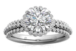 Jocelyn Round Cut Lab Grown Diamond 18Kt White Gold Engagement Ring - View 3