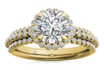 Jocelyn Round Cut Lab Grown Diamond 18Kt Yellow Gold Engagement Ring - View 3