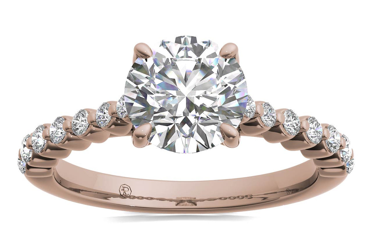 Dana Round Cut Lab Grown Diamond 18Kt Rose Gold Engagement Ring - View 3