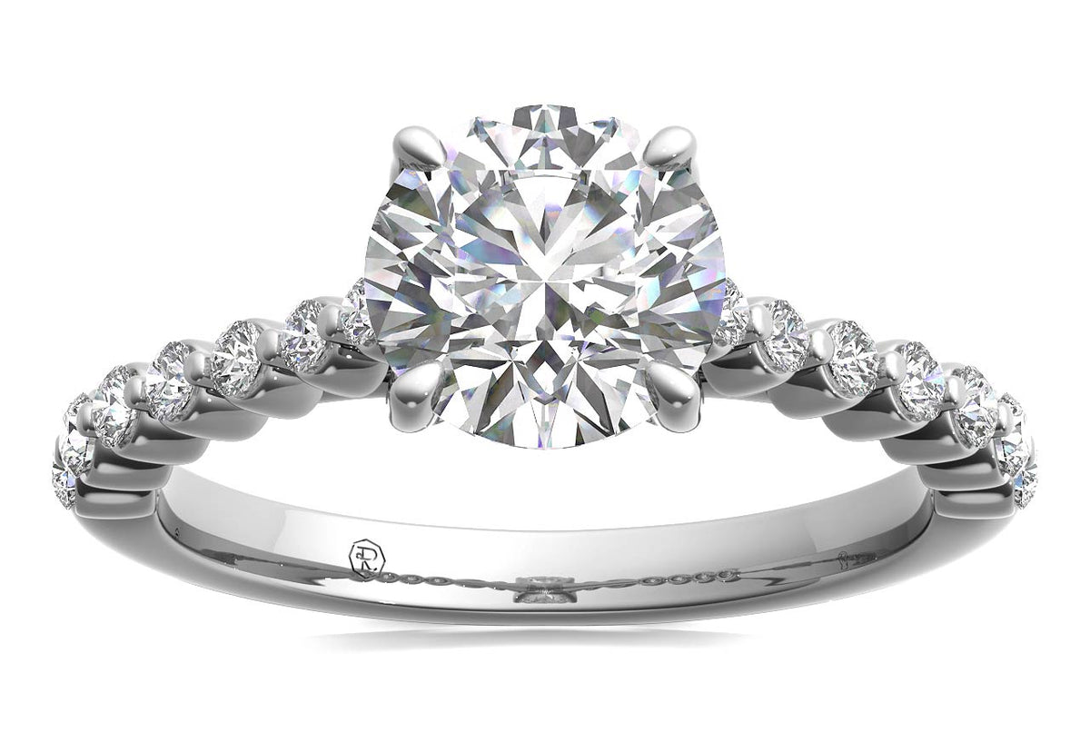 Dana Round Cut Lab Grown Diamond 18Kt White Gold Engagement Ring - View 3