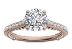 Lindsay Round Cut Lab Grown Diamond 18Kt Rose Gold Engagement Ring - View 3