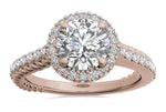Kim Round Cut Lab Grown Diamond 18Kt Rose Gold Engagement Ring - View 3