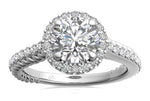 Kim Round Cut Lab Grown Diamond Platinum Engagement Ring - View 3