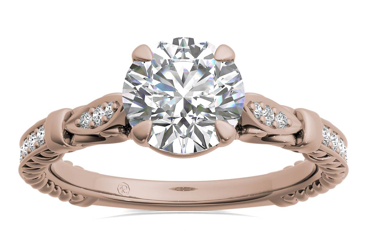 Gabriela Round Cut Lab Grown Diamond 18Kt Rose Gold Engagement Ring - View 3