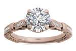 Gabriela Round Cut Lab Grown Diamond 18Kt Rose Gold Engagement Ring - View 3