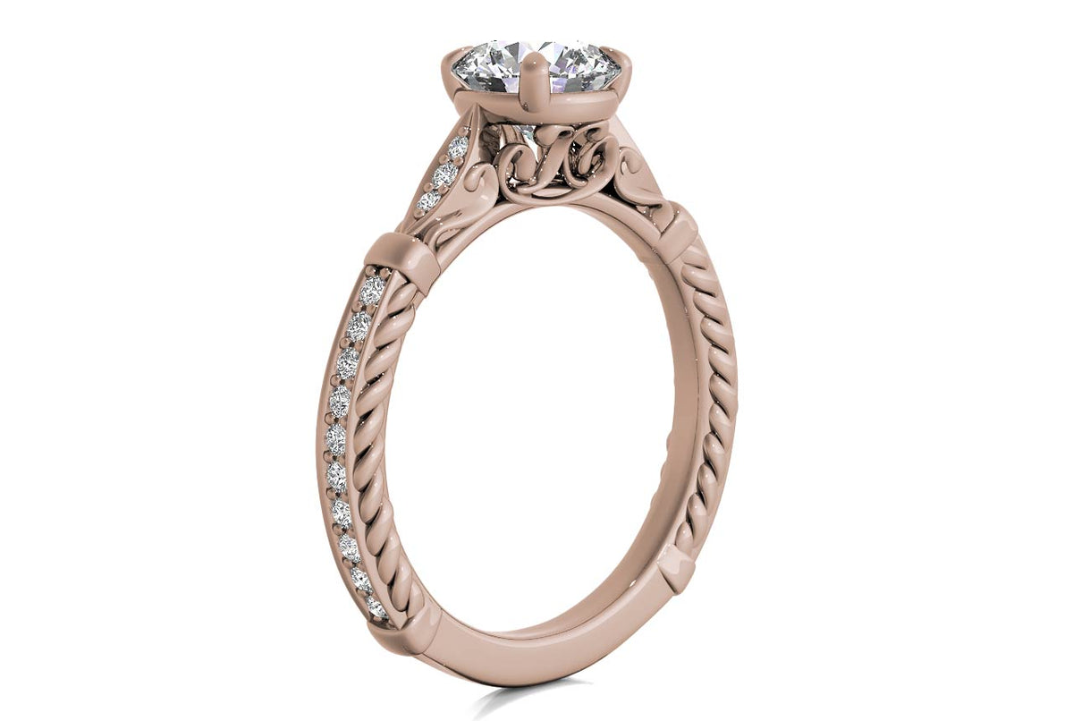 Gabriela Round Cut Lab Grown Diamond 18Kt Rose Gold Engagement Ring - View 2