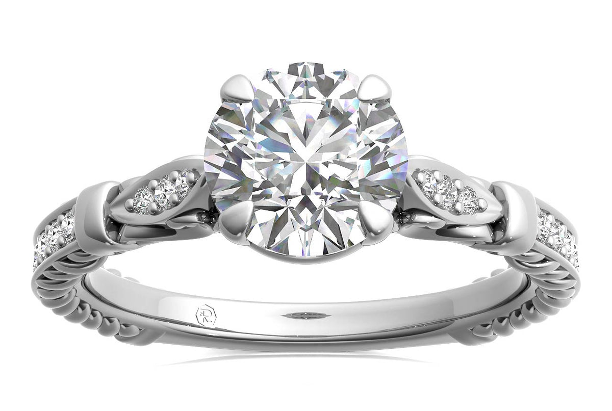 Gabriela Round Cut Lab Grown Diamond Platinum Engagement Ring - View 3