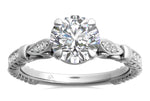 Gabriela Round Cut Lab Grown Diamond Platinum Engagement Ring - View 3