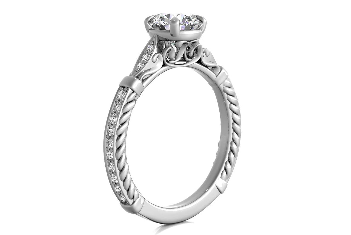 Gabriela Round Cut Lab Grown Diamond Platinum Engagement Ring - View 2