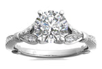 Geraldine Round Cut Lab Grown Diamond 14Kt White Gold Engagement Ring - View 3