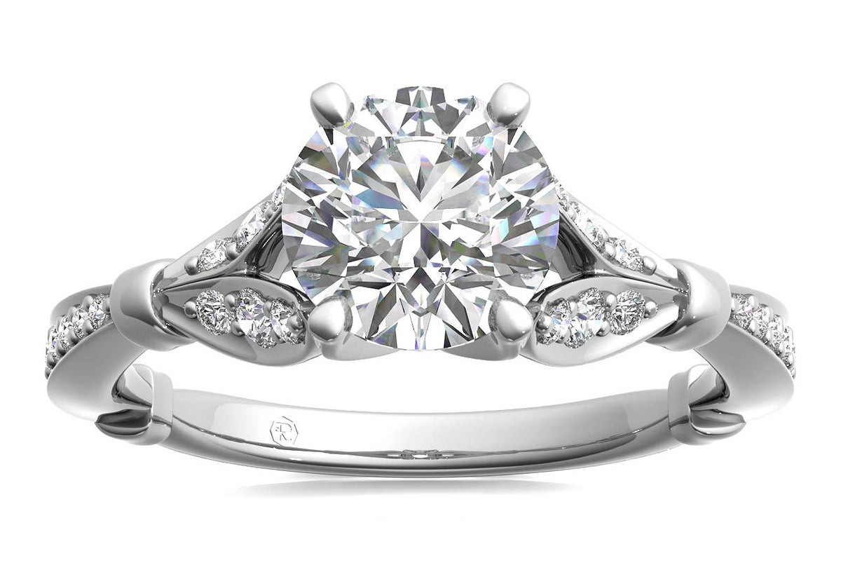 Geraldine Round Cut Lab Grown Diamond Platinum Engagement Ring - View 3