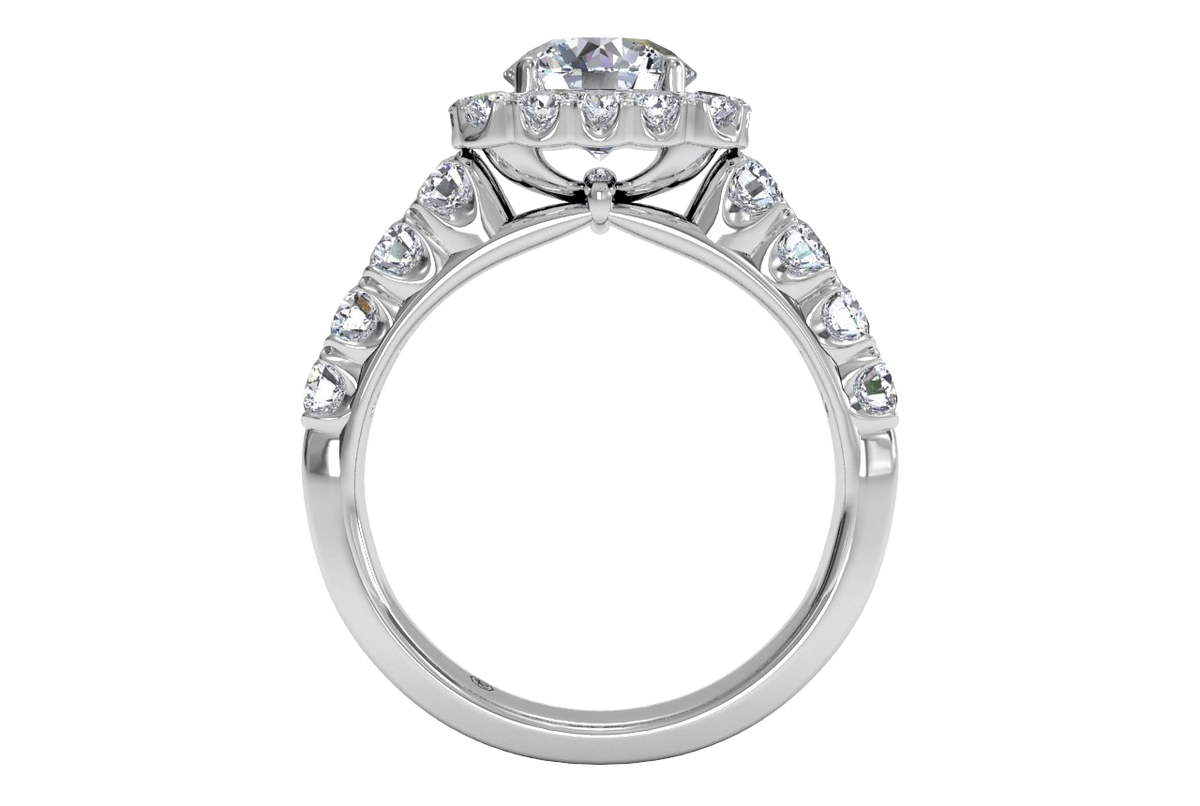 Lydia Round Cut Lab Grown Diamond 14Kt White Gold Engagement Ring - View 2