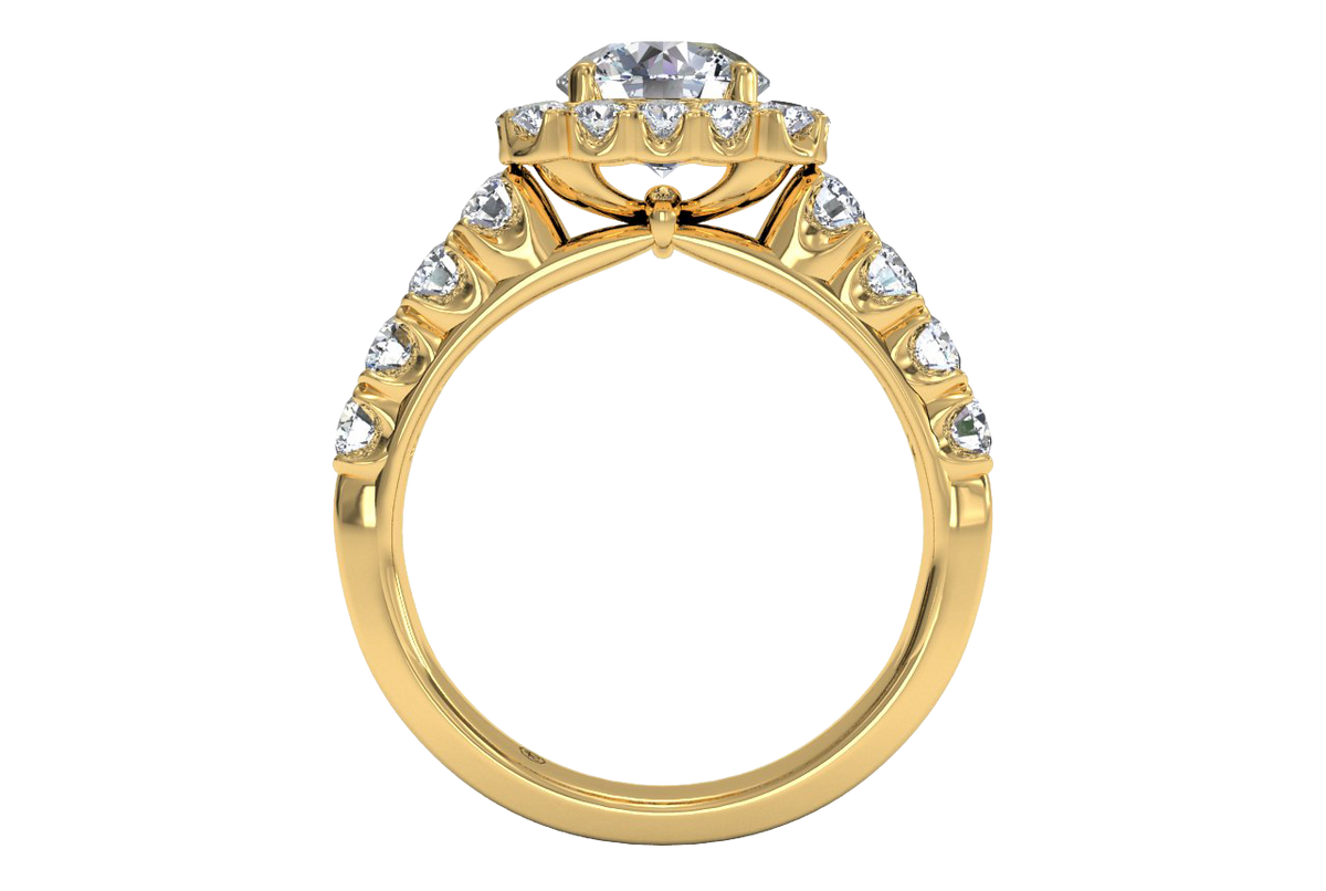 Lydia Round Cut Lab Grown Diamond 18Kt Yellow Gold Engagement Ring - View 2