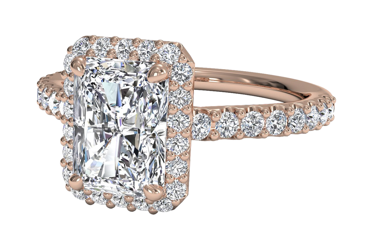 Leah Radiant Cut Lab Grown Diamond 18Kt Rose Gold Engagement Ring - View 5