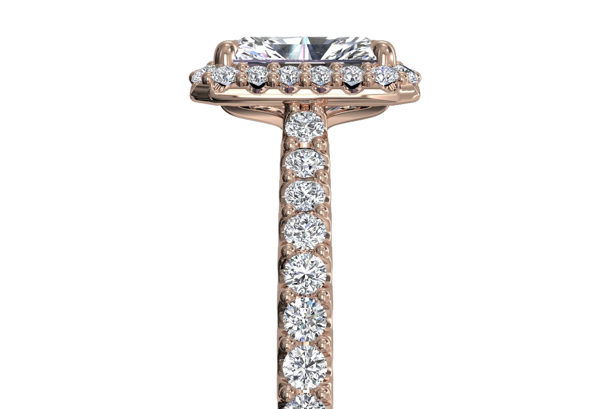 Leah Radiant Cut Lab Grown Diamond 18Kt Rose Gold Engagement Ring - View 2