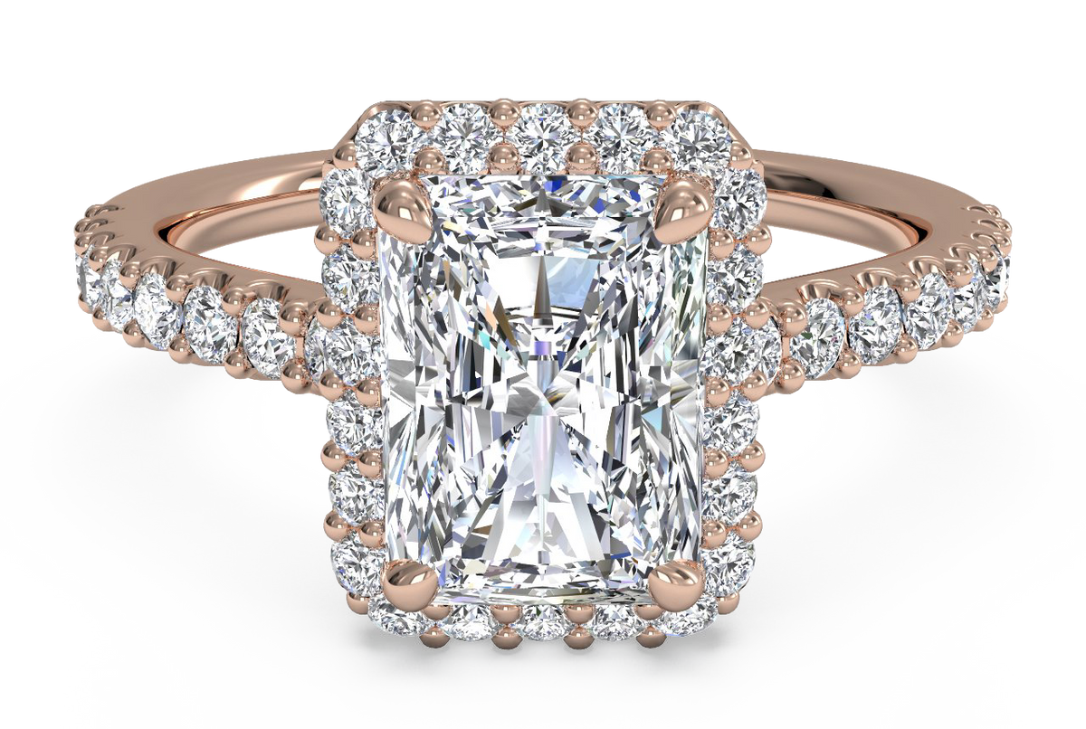 Leah Radiant Cut Lab Grown Diamond 18Kt Rose Gold Engagement Ring