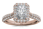 Lucy Radiant Cut Lab Grown Diamond 18Kt Rose Gold Engagement Ring - View 3